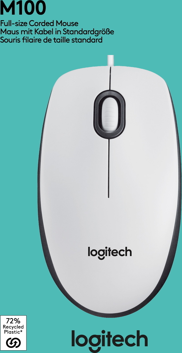 Logitech M100 - Maus - Full-Size - rechts- und linkshndig 910-006764