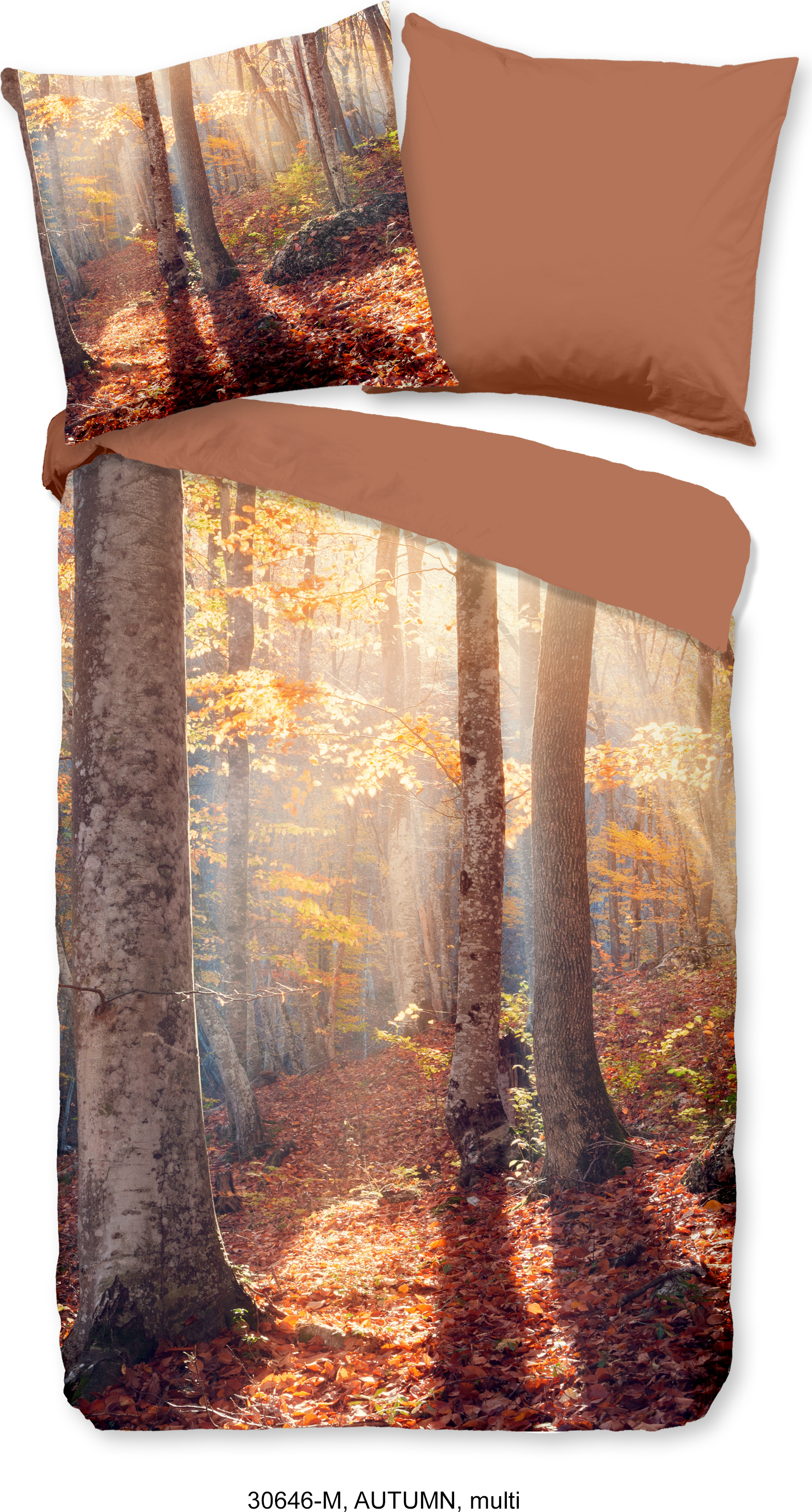 Pure Bettwäsche Herbst Wald - 135x200 cm - 100% Mikrofaser 30646-M-135x200cm