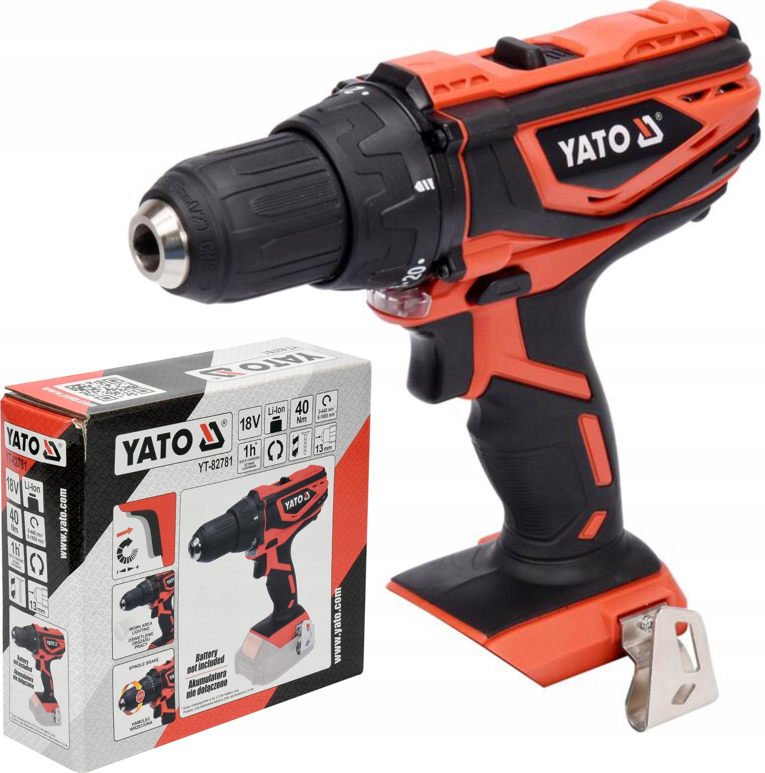 Bohrmaschine/Schrauber Yato 18V 42Nm Led 2-Speed. Präzise Regul. Geschwindigkeitseinstellung BELLA-T-2681