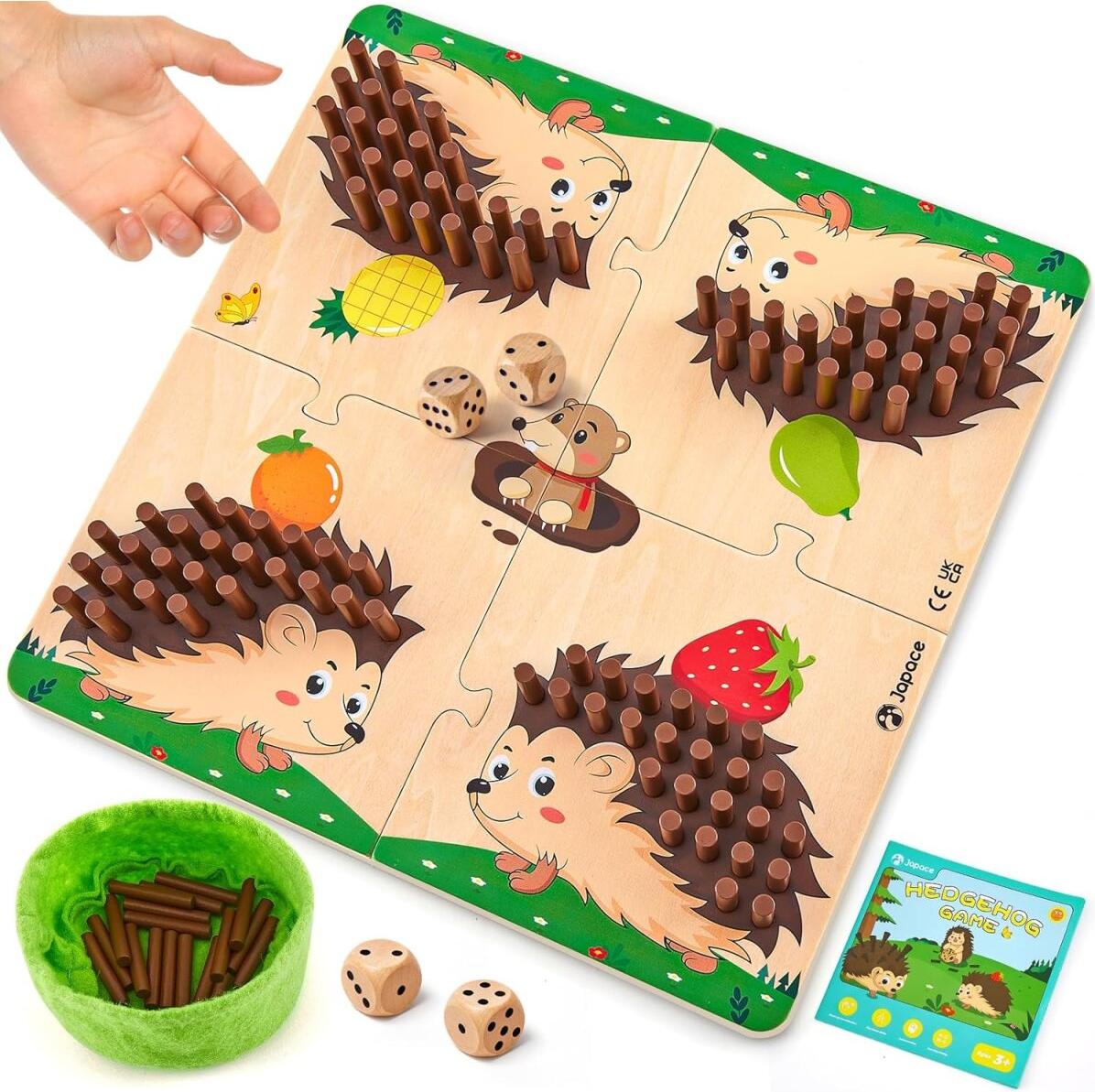 Japace Igel Spielzeug, Lernspiel, Brettspiel aus Holz Mathe-Feinmotorik Spiel & Zählspielzeug ab 3 Jahren EOL-275