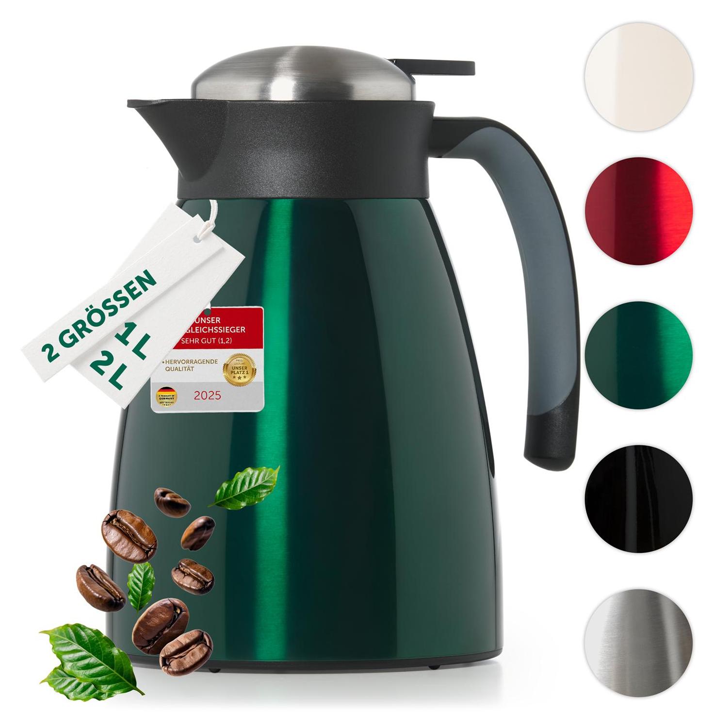 EMSA Bluedrop Color Thermoskanne, 0,7 Liter 1 Thermoskanne, Farbe: Grün Kaufen