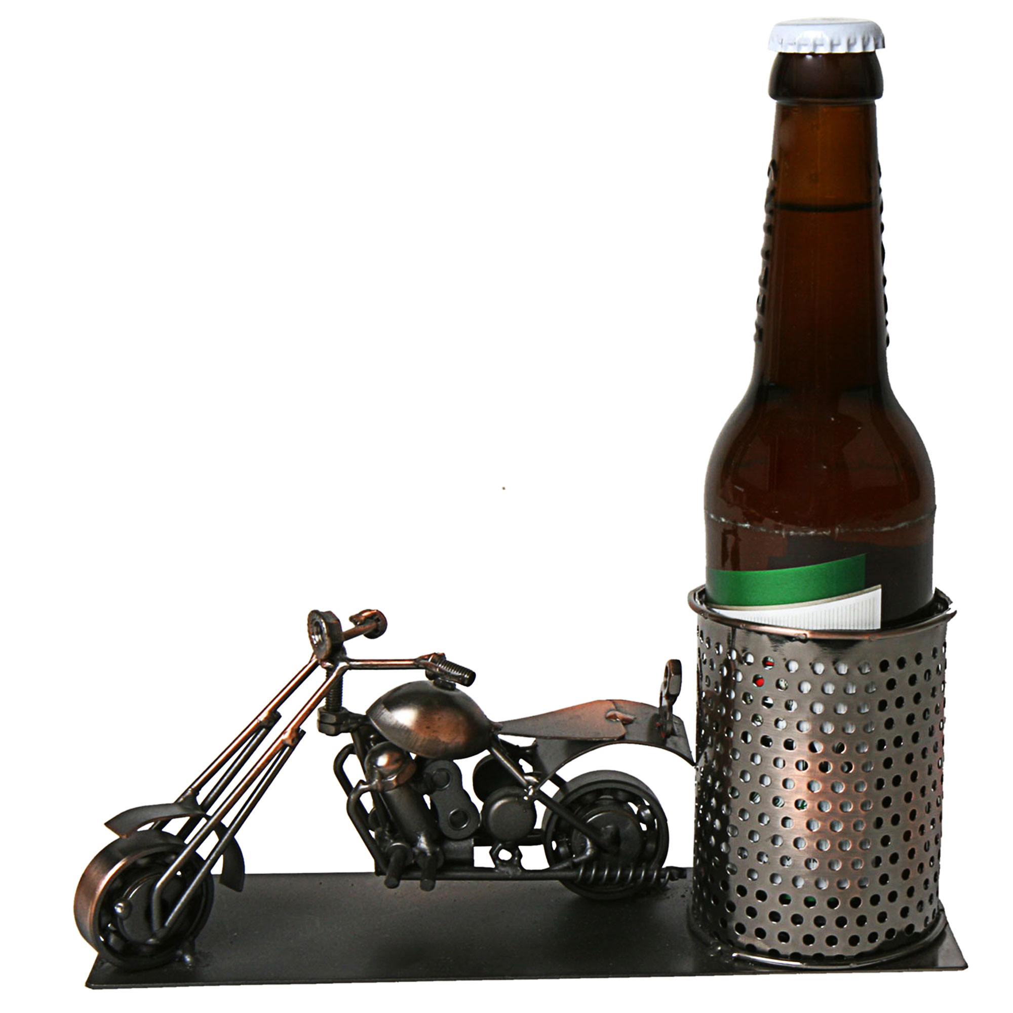 Flaschenhalter 'Motorrad' – Vernickelt, Für Weinflaschen, Metall