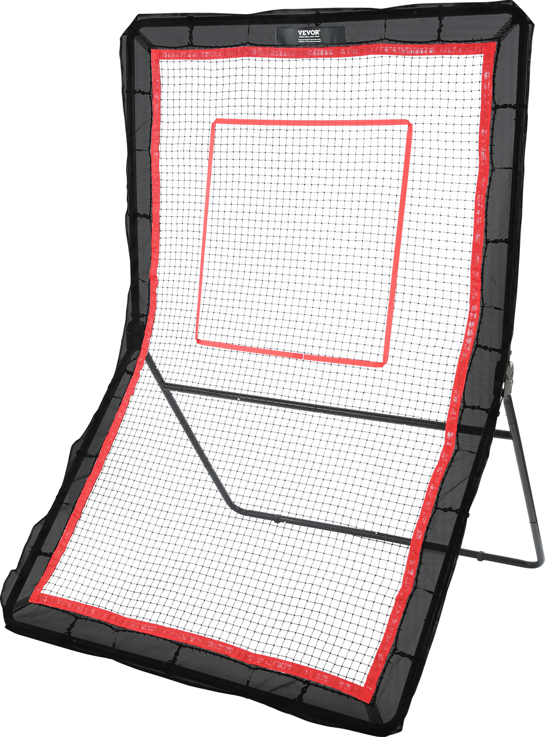 VEVOR Lacrosse-Rebounder für den Hinterhof, 1,5 x 2,1 m großes Volleyball-Rücksprungnetz, Pitchback-Throwback-Baseball-Softball-Return-Trainingsbildschirm, verstellbarer Winkel, Schießübungs-Trainingswand mit Zielscheibe