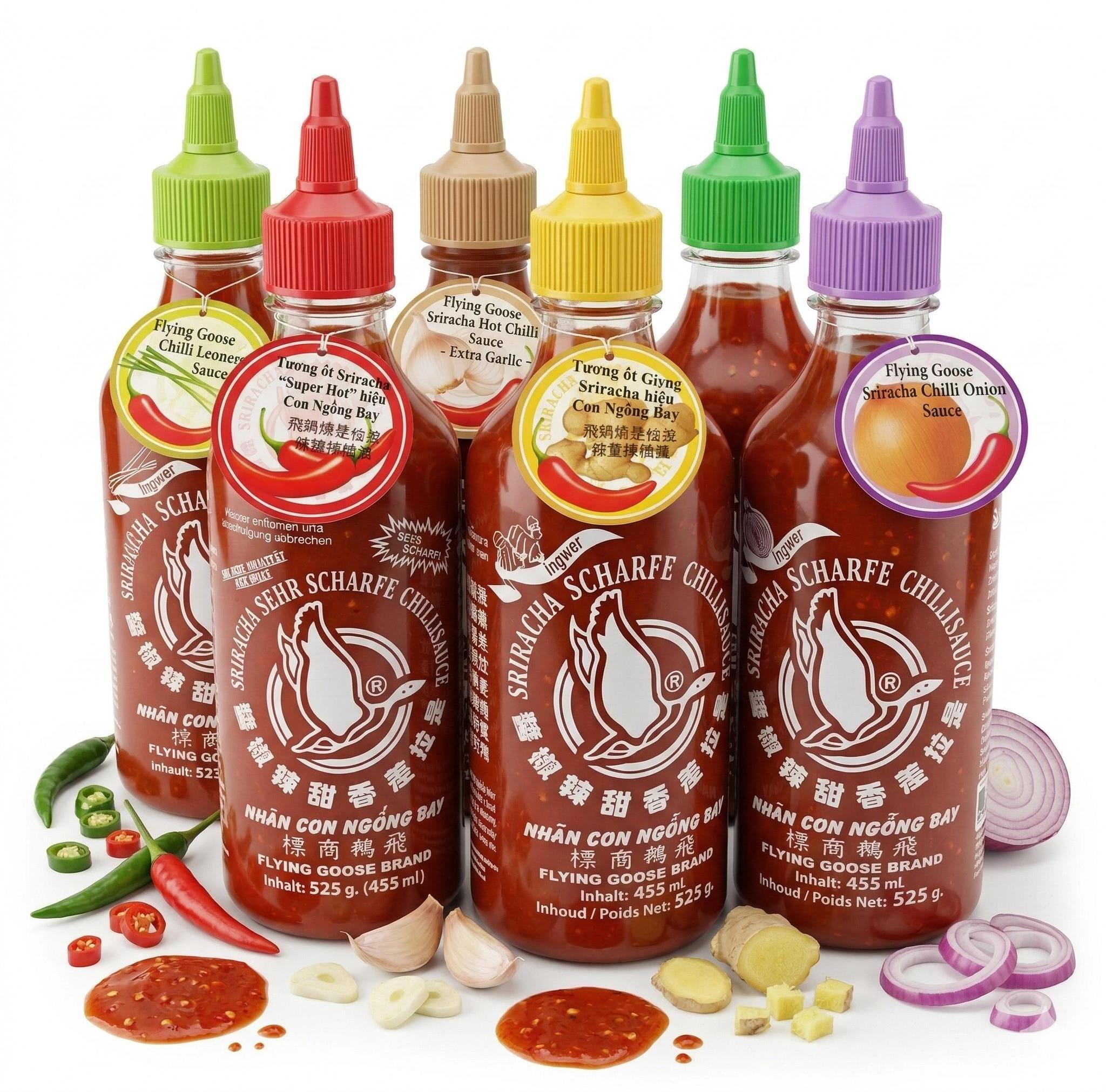 Flying Goose Sauce ab 455ml verschiedene Geschmäcker - Sriracha scharfe Chilli Sauce K0-KLOY-U4QC