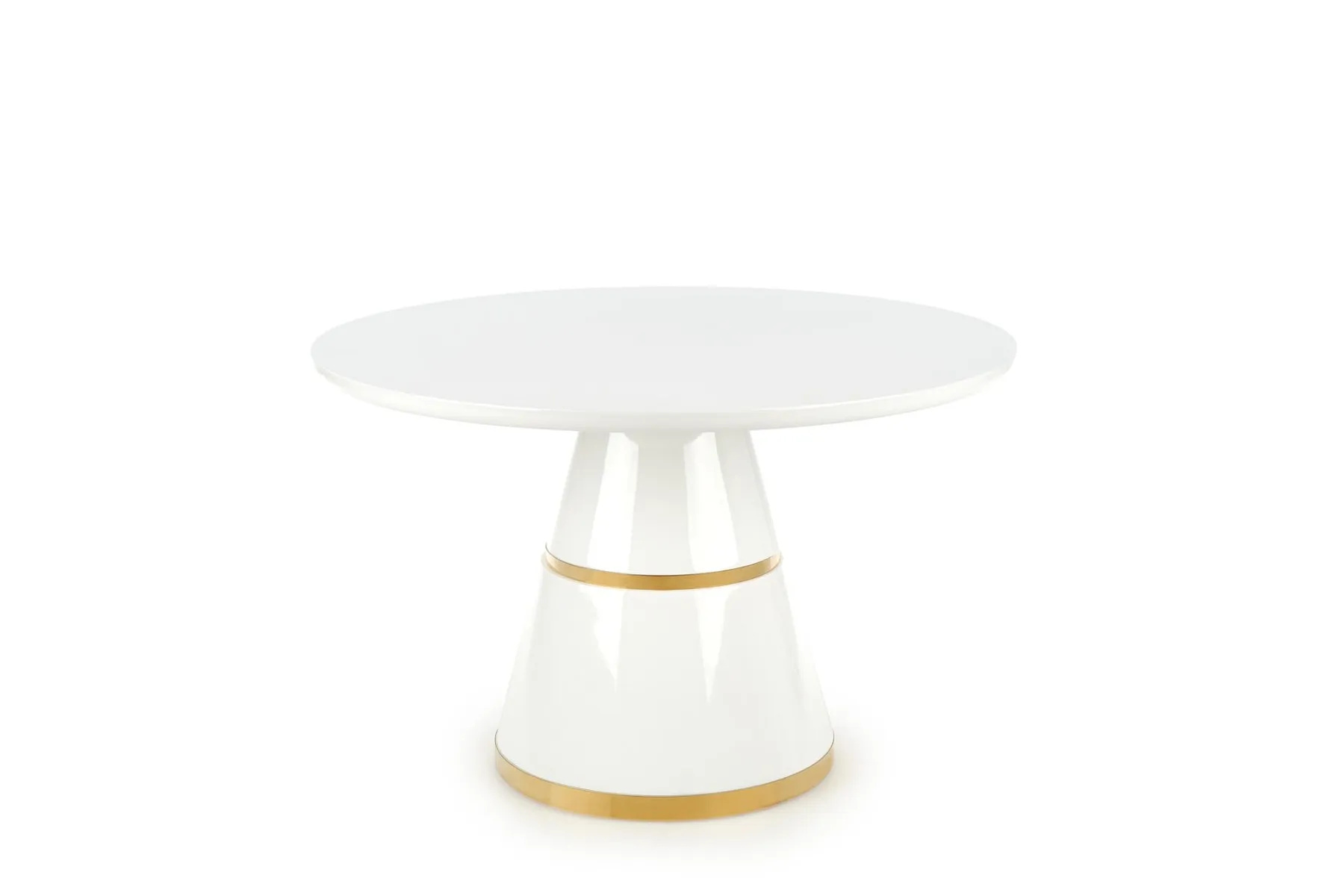 Halmar Vegas Weiß und Gold runder Tisch 120 cm V-CH-VEGAS-ST