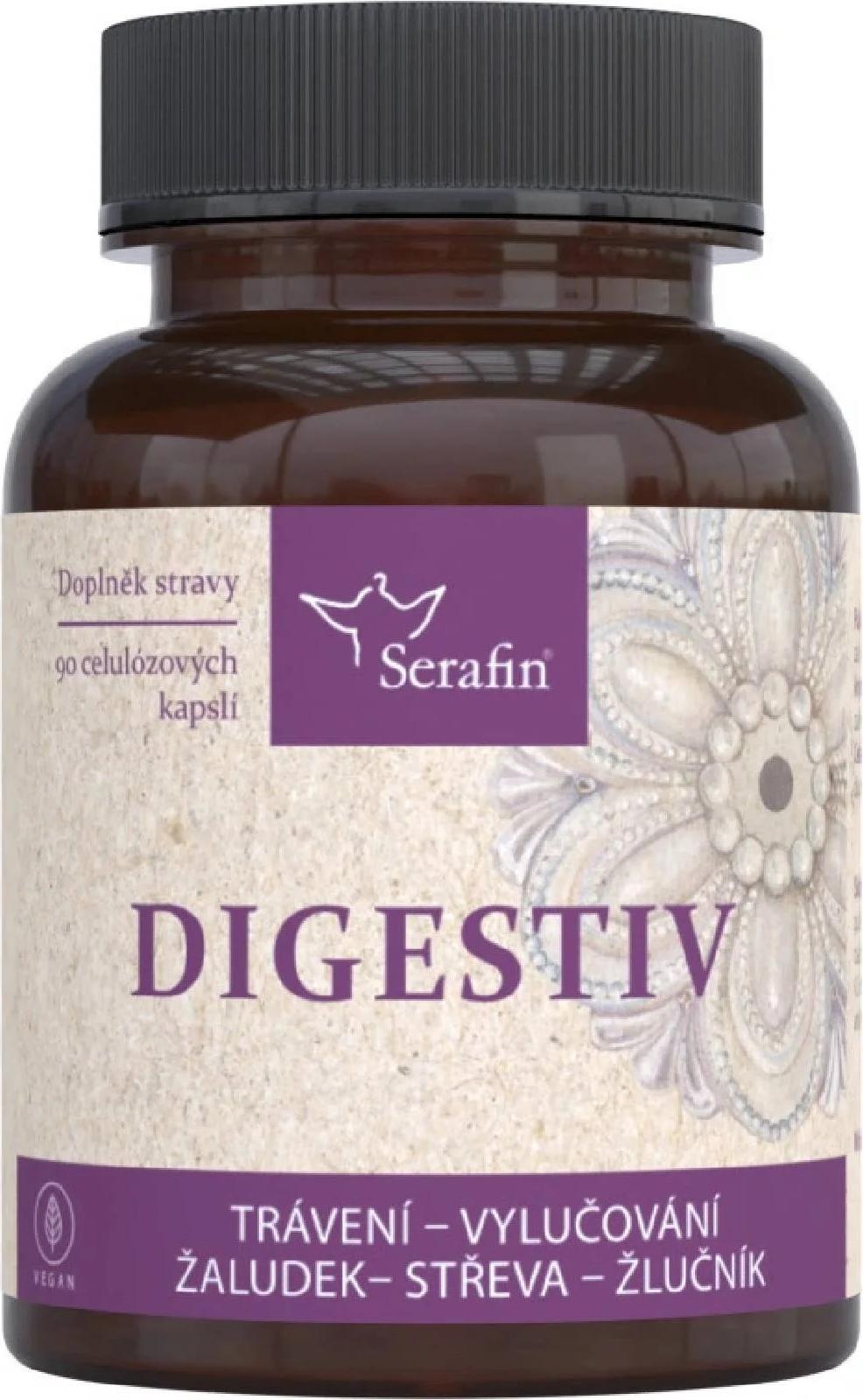 Serafin Digestive - natürliche Kräuterkapseln 90 Kapseln - für eine bessere Verdauung und Ausscheidung SF1081