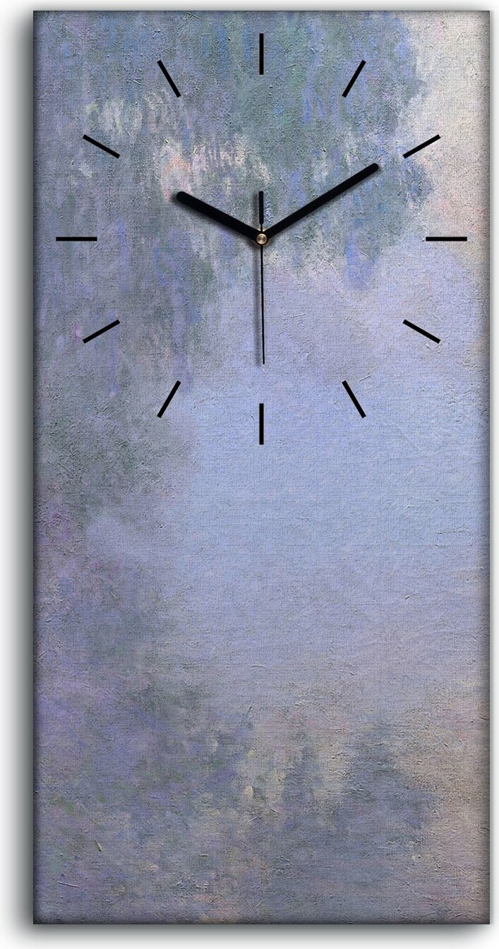 coloray Wandkunst Leinwand Bild Uhr Geräuschlos Kunstdruck 30x60 Vormittag an der Seine - schwarze Hände zcv-547237-30x60-c