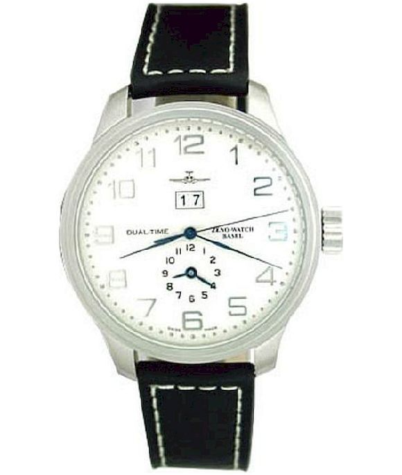 Zeno-Watch - Náramkové hodinky - Pánske - OS Retro + duálny čas - 8651-e2