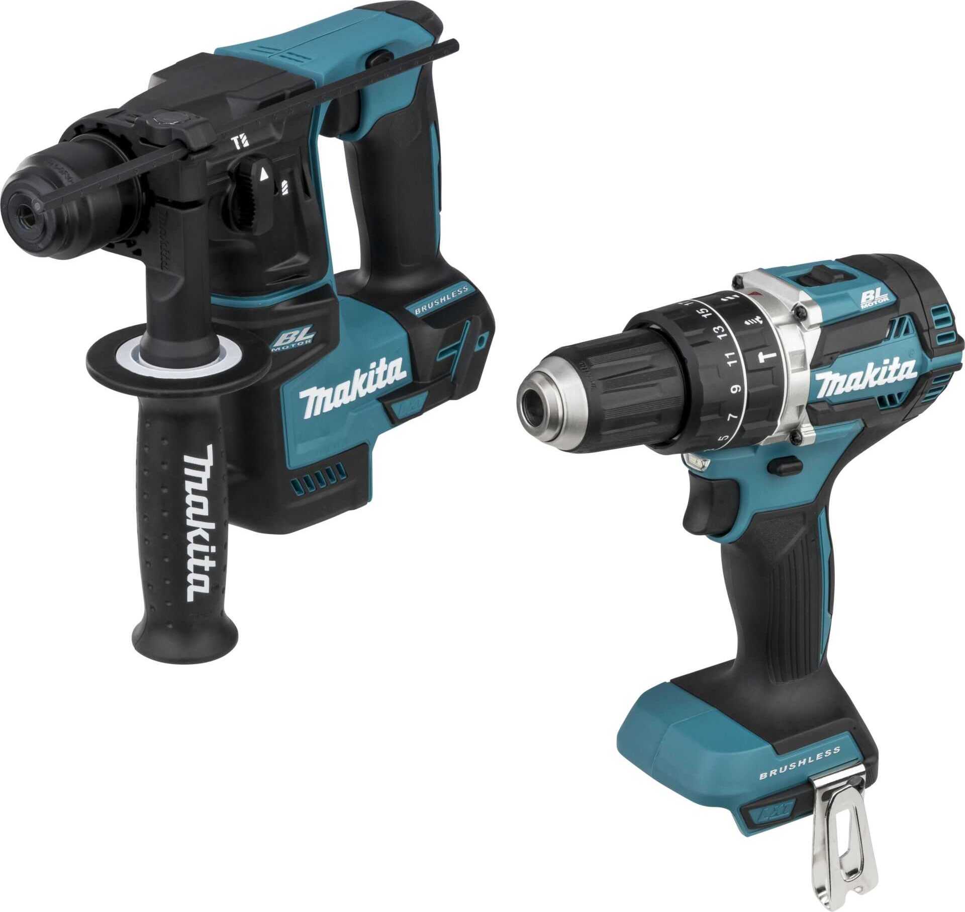Akumulátorová kombinovaná súprava Makita DLX 2278 Brushless + príklepová vŕtačka DHP 484 54 Nm + rotačné kladivo DHR 171 1,2 J Solo - bez batérie, bez nabíjačky