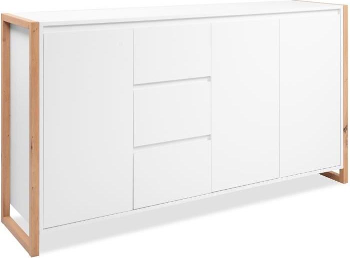 Buffet - DENVER - Artisan Eiche / Weiß - 3 Türen - 3 Schubladen - 160 x 40 x 88 cm DENVER003990