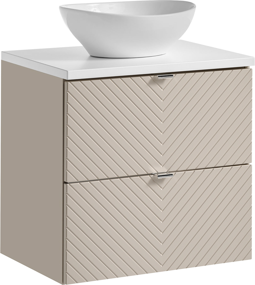 Lomadox Waschtisch 60 cm in kaschmir und weiß VERACRUZ-56 LA56-VERACRUZ-56-SET23