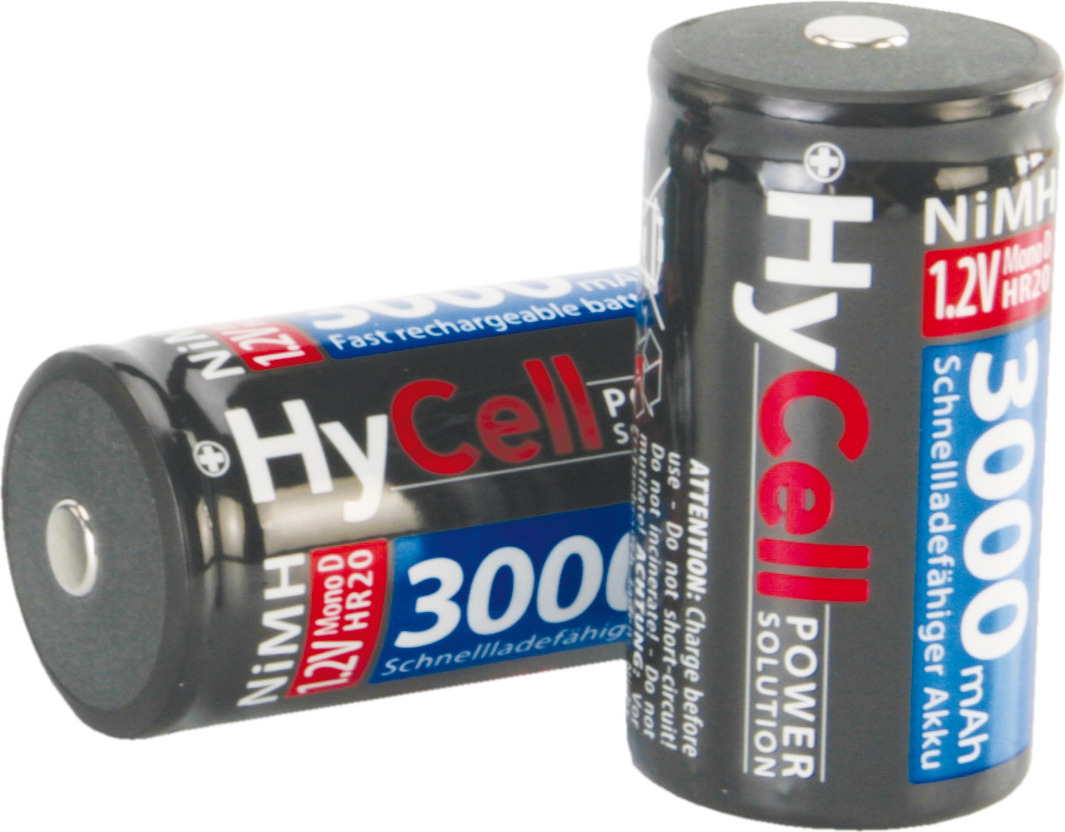 HyCell Akku Mono D Typ 3000 (min.2500mAh) Monozelle NiMH-Akkubatterie (2er-Pack) 5035312