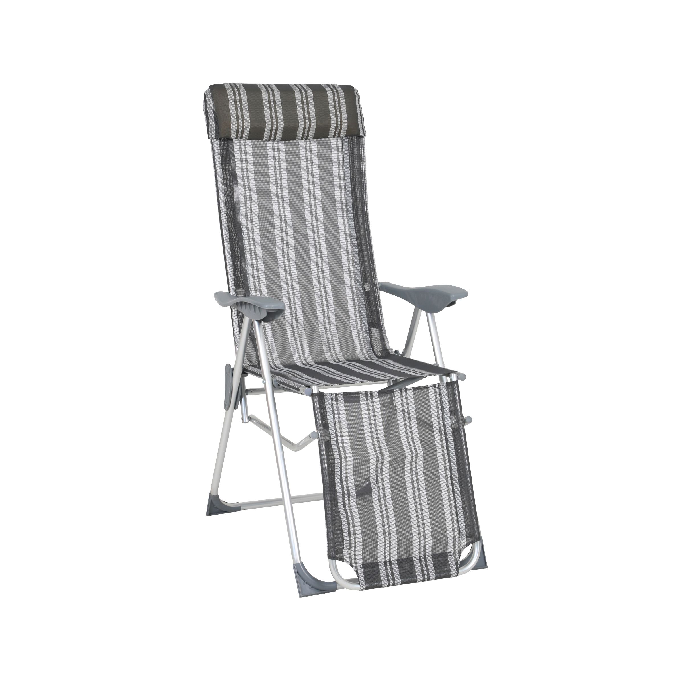 Gartenliege / Relaxliege Texel Greemotion Alu grau gestreift 126976
