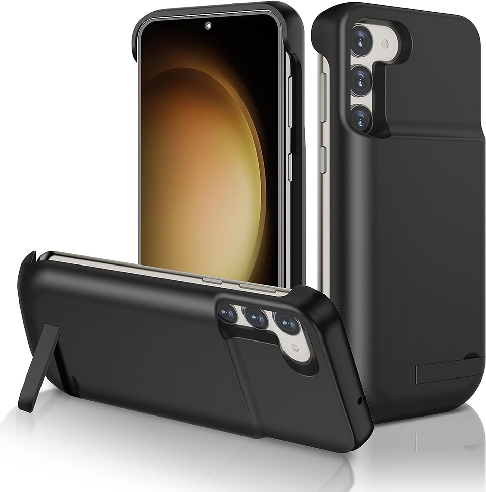 Techsuit Power pro Batériové puzdro - Samsung Galaxy S23 Plus - 6000mAh - čierna