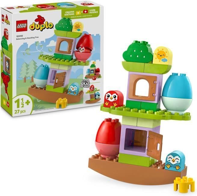 LEGO DUPLO Mein Erstes 10440 Baum zum Balancieren und Stapeln, Interaktives Babyspielzeug, 2 Eulen, 2 Eier, Feinmotorik