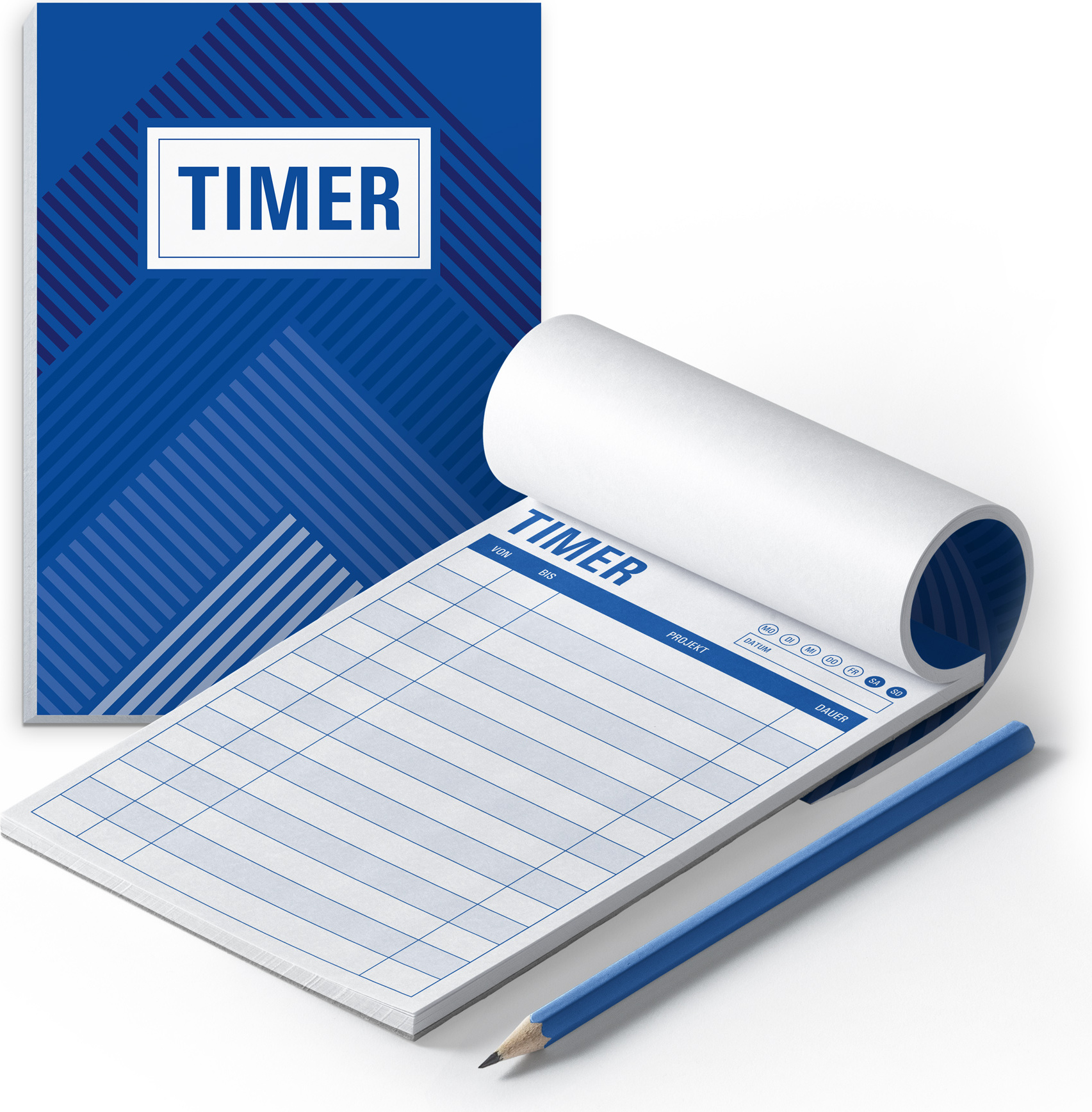 itenga 2x Timer Block DIN A6 50 Blatt Zeitplaner Zeiterfassung Projektmanagment