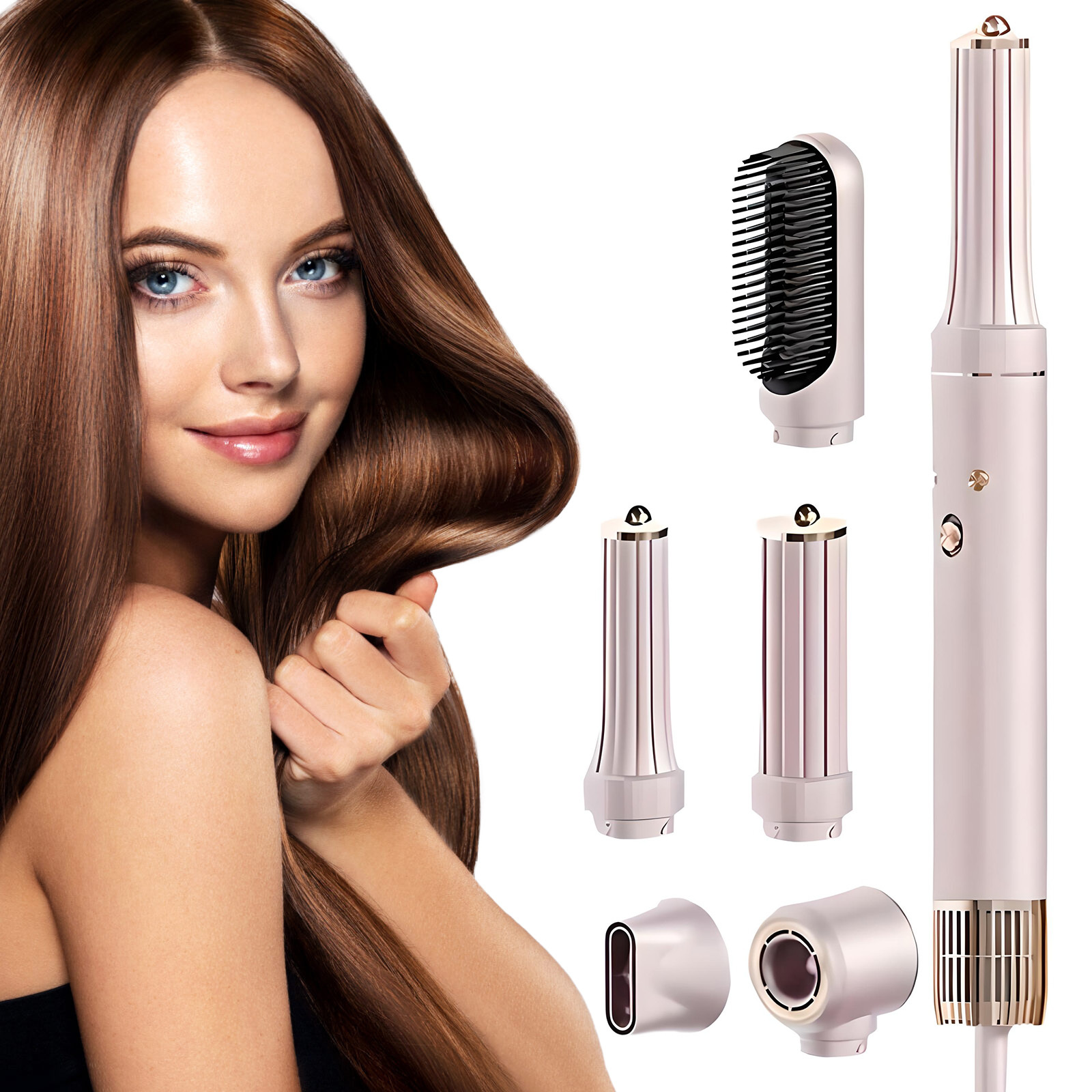 HDeye 5-in-1 Haartrockner-Styler: Schnelles Trocknen, Ionisator, faltbar, 110K RPM HK-2230-02-B6