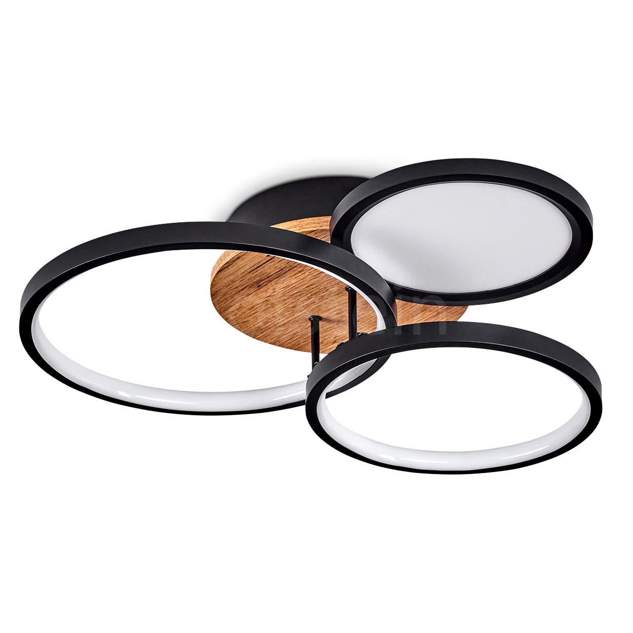 hofstein Casamassella »Casamassella« Deckenlampe, Metall/MDF/Kunststoff, Schwarz/Holzoptik H3574669