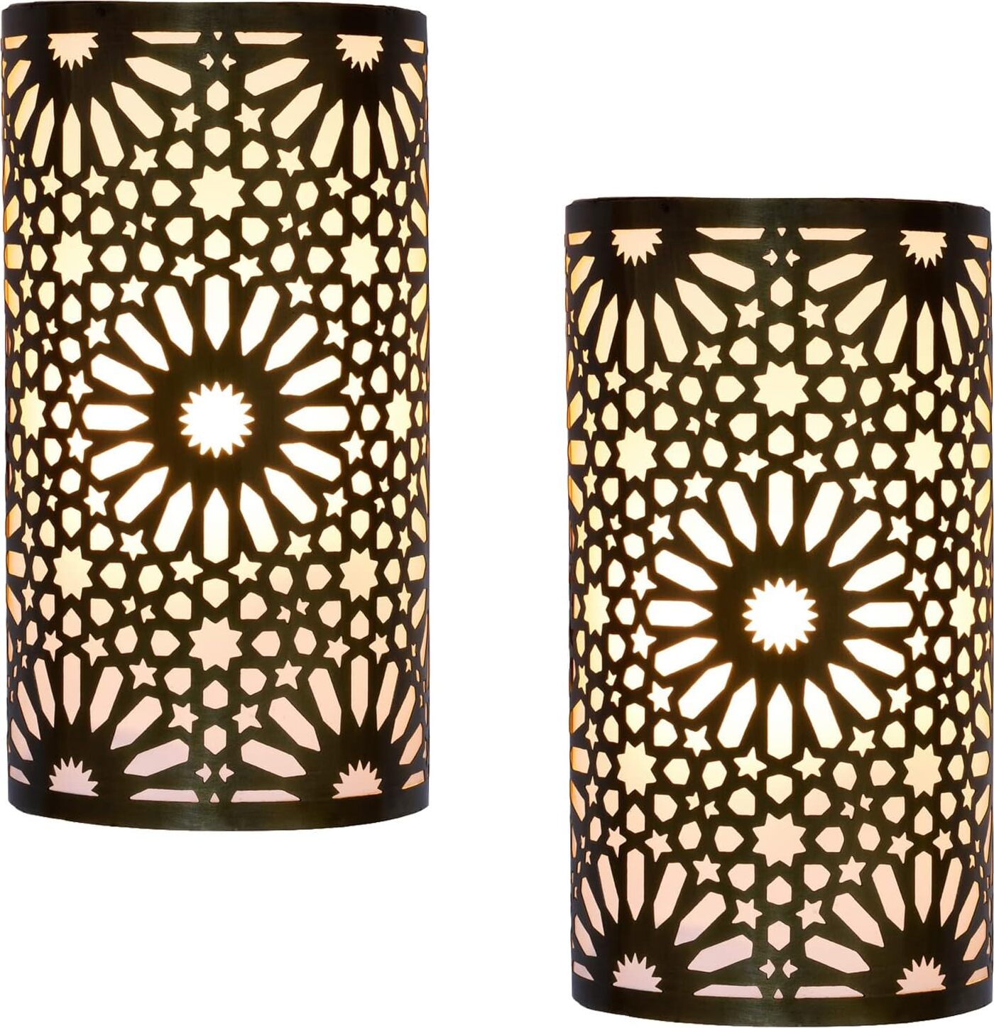 Marrakesch Orient & Mediterran Interior 2er Set Marrakesch Orientalische Lampe Wandleuchte aus Metall Wandlampe Leuchte Yazid Gold 29cm als Wanddeko (Gold, 2 Stück) am-22-10215-ga-2st