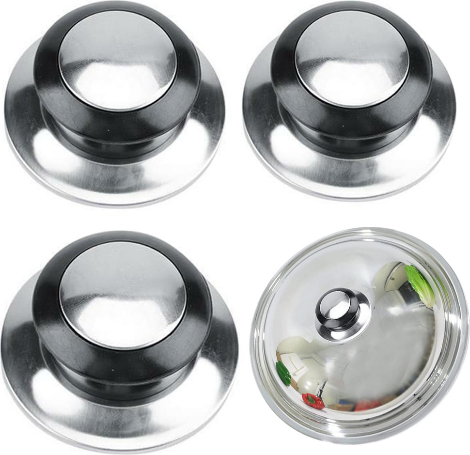 QDDS 4x Topfdeckelgriff Edelstahl - Ersatz Deckelknöpfe Für Kochtöpfe