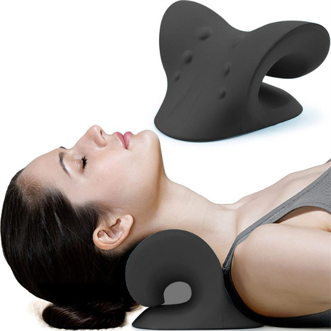 SASSEY Nackenstrecker, Neck Pain Relief, Nackenstütze zur Nackenentspannung, Halswirbelsäule strecken Schwarz