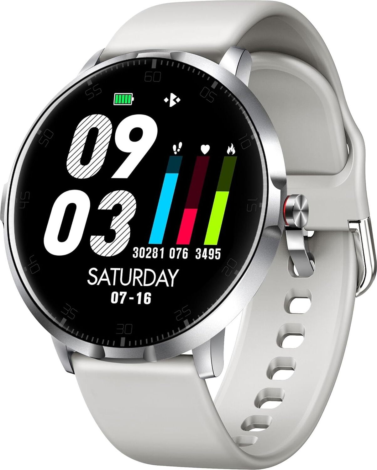 Emporia Watch Basic Smartwatch: meranie spánku, srdcového tepu, kyslíka a krvného tlaku, krokomer, predpoveď počasia, pre mužov a ženy