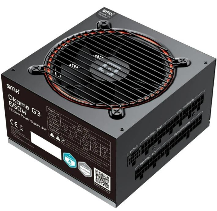 Silver Monkey X SMX® Okame G3 650W, Cybnetics Platinum / 80 PLUS Gold, ATX 3.1, PCIe 5.1 für GPUs, Voll Modular - PC-Netzteil XPS-K365R
