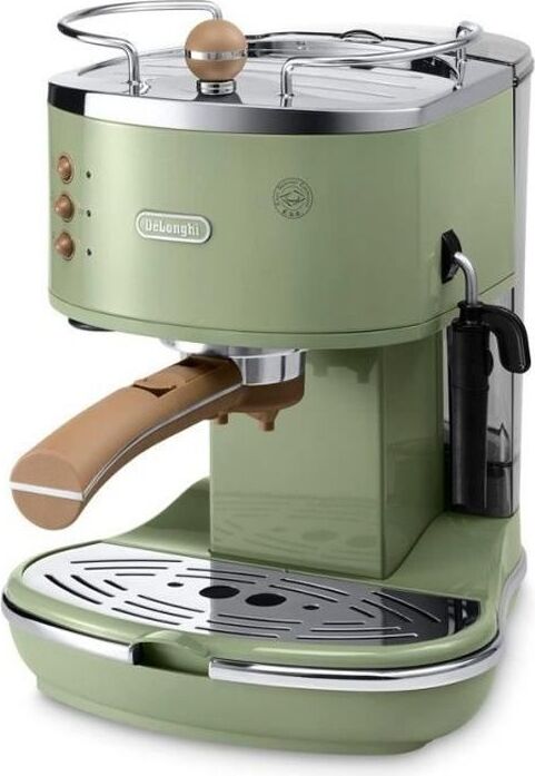 Espresso stroj Delonghi ECOV 310.GR Icona Vintage, 1100 W, 15 barov, 1,4 l, olivovo zelená/čokoládová