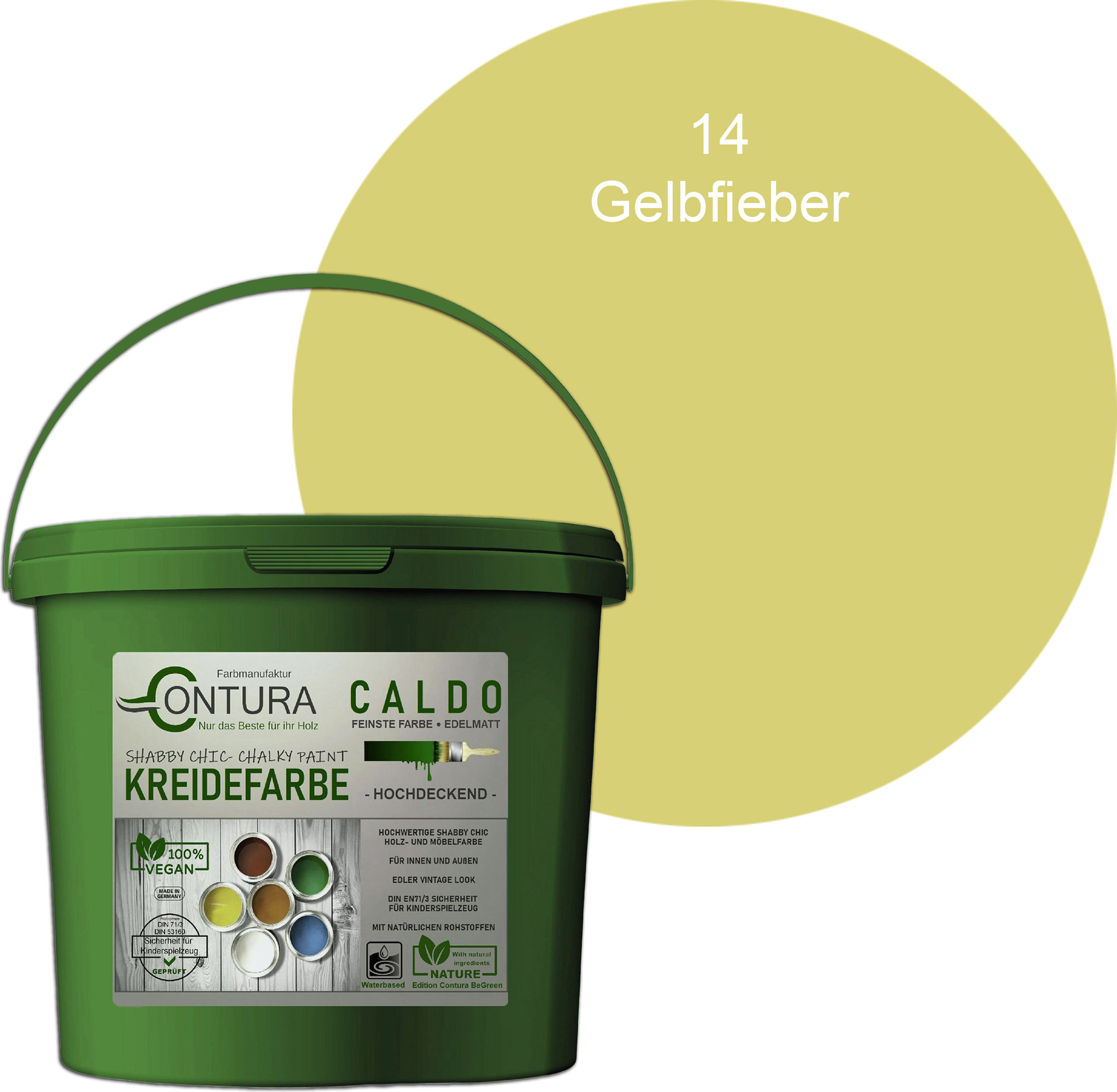 Farbmanufaktur Contura Berkemeier Contura BeGreen 1Kg. Kreidefarbe Shabby Chic Möbellack - 14 Gelbfieber 60589