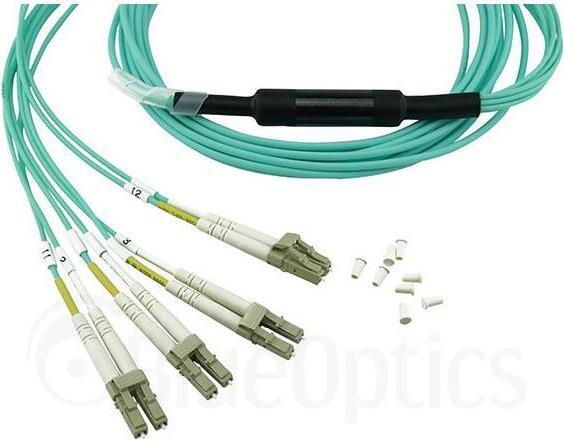 BlueOptics F5-UPG-QSFP+-10M-2-BO, 10 m, LC/APC, OM3, MTP, 4x LC/LC