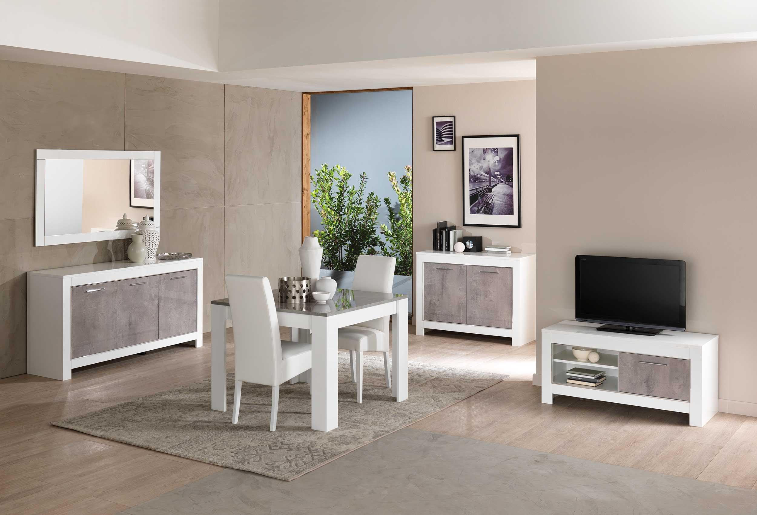 Alcos Modena Fernsehmöbel 112 cm - Weiß/Beton MOBETV112