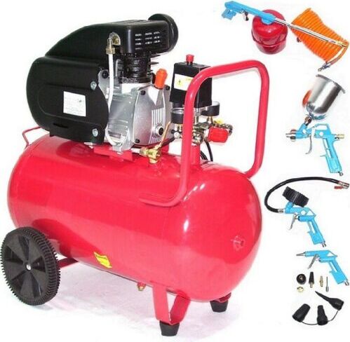 Apex 40299 Druckluft Kompressor 1100W 50L + 40290 Druckluftset, Druckluftkompressor