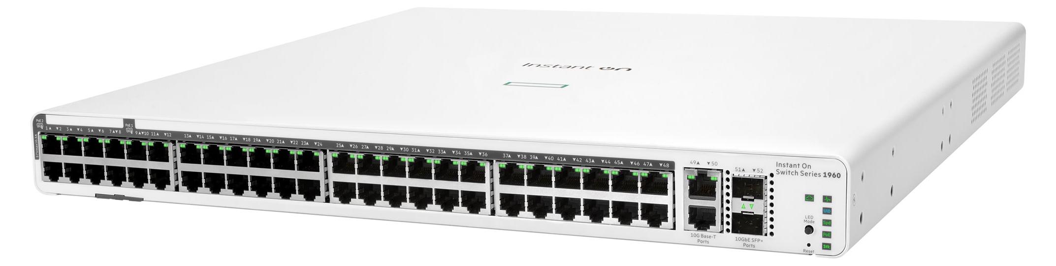 HPE Networking Instant On 1960, 48 Gigabit-Anschlüsse, 2x 10 Gigabit-Anschlüsse, 2 SFP+-Anschlüsse JL808A#ABB