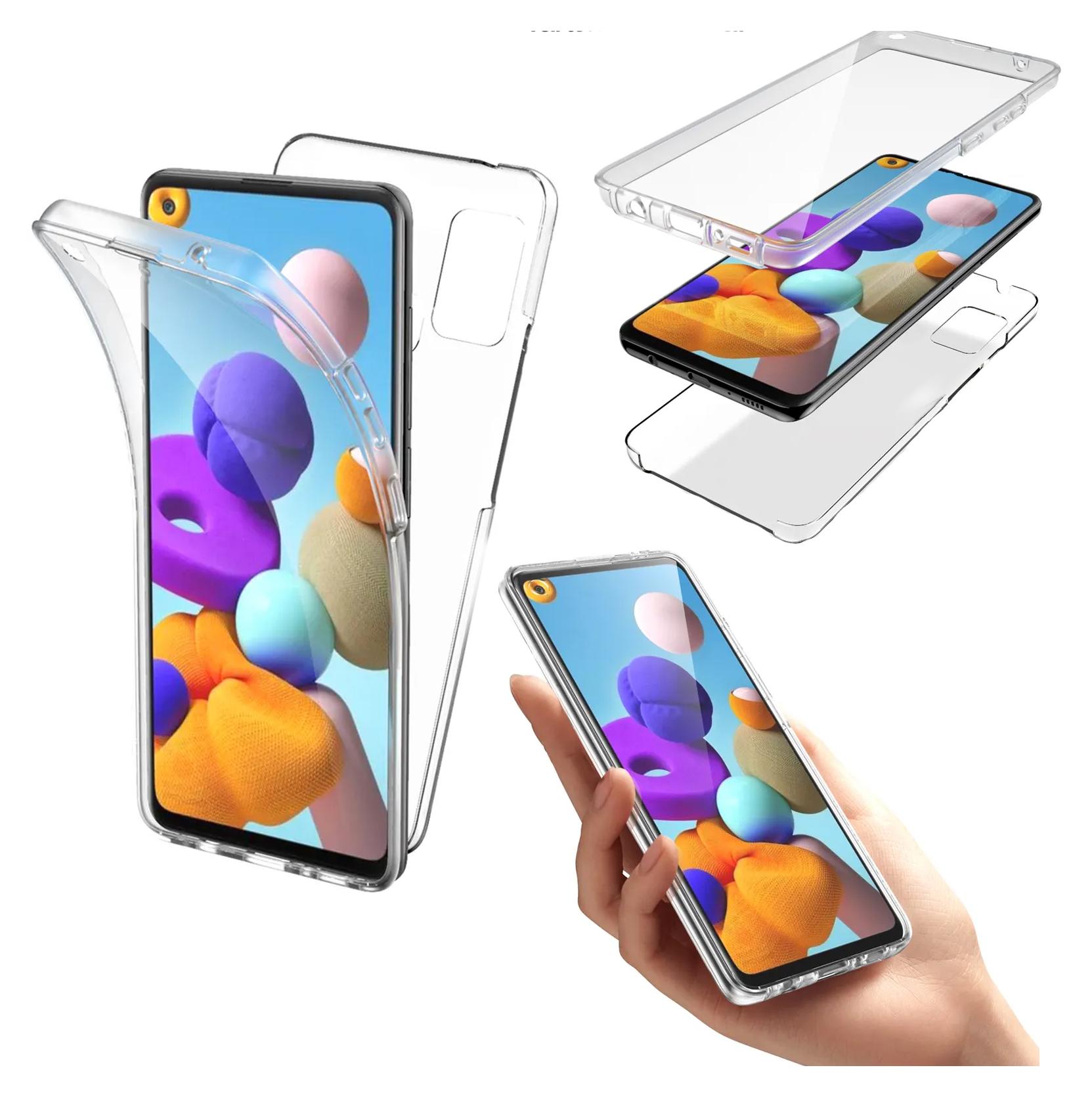 Cover Integrale per Xiaomi Redmi A1 e A2, Protezione e 360°: Fronte Flessibile e Retro Rigido - Trasparente - Italiano