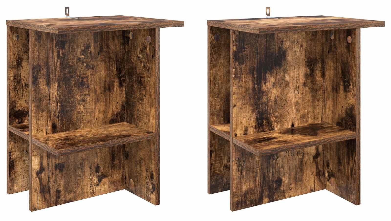 vidaXL Couchtisch 2 pcs Geräucherte Eiche 40 x 30 x 49 cm 8001072