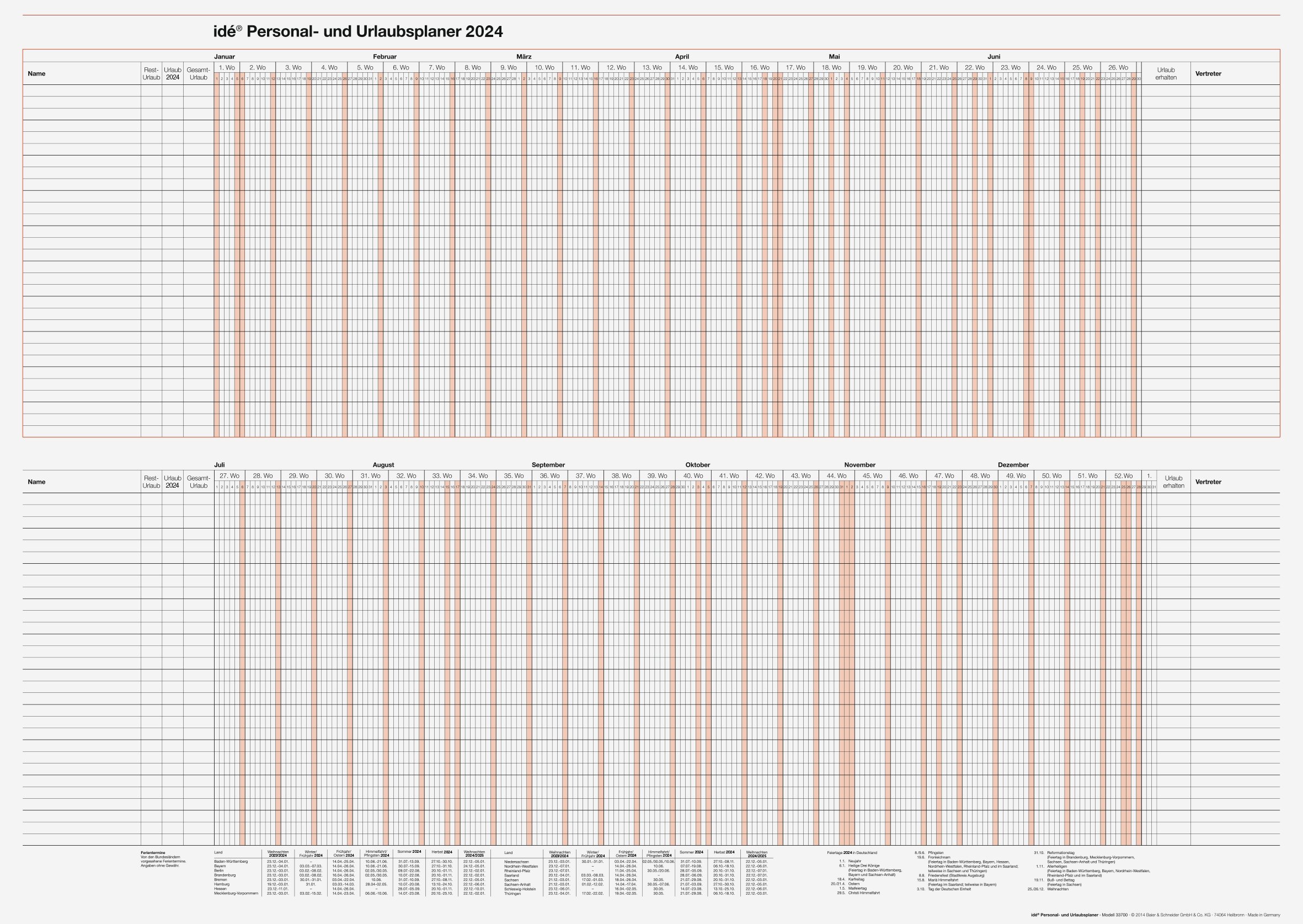 rido idé Wandkalender "Personal- und | Kaufland.de