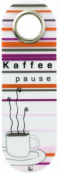 räder Türschild – Dekoratives Schild mit Kaffepause-Motiv, zum Aufhängen