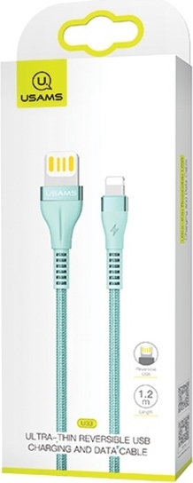 Usams U33 Lightning Opletený Kábel 1,2 M 2A Rýchle Nabíjanie Modrý/Azúrový Sj360Usb02 (Us-Sj360)
