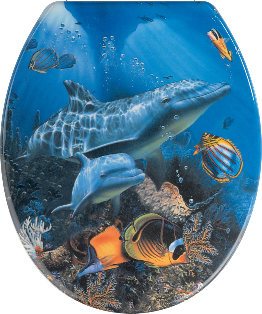 WENKO WC SITZ Sea Life Toiletten Deckel Klobrille Brillen Duroplast Meeres Motiv 19551100