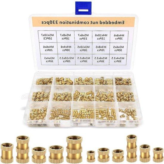 OEM Schraubenset M2-M5, 330-teilig, Messing, Ultraschall-Einbettung 2026