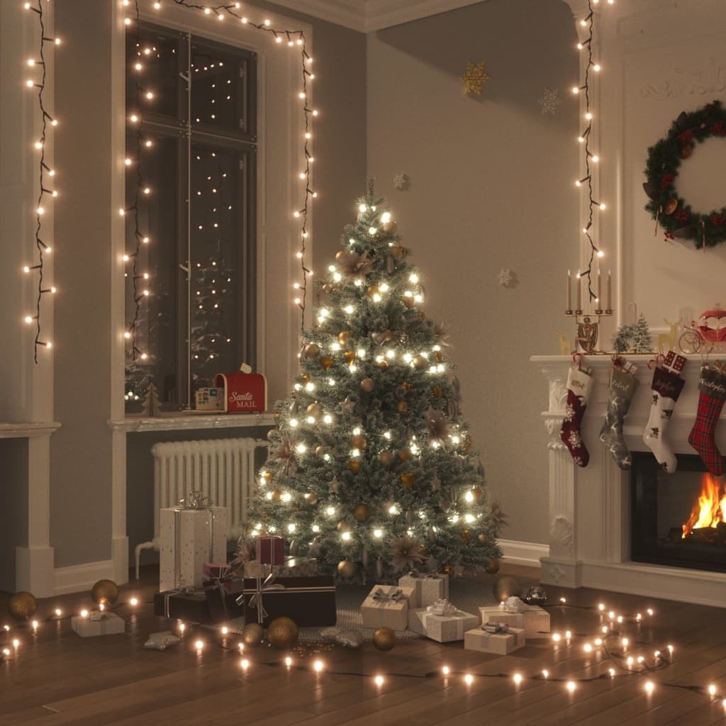 vidaXL LED Lichterkette mit 150 LEDs Warmweiß 15 m PVC - Lichterkette - Lichterketten - Leuchtkette - Leuchtketten HL330046