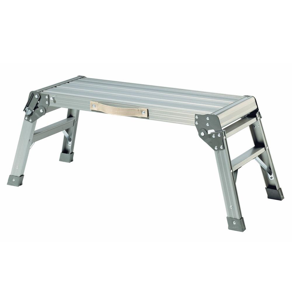BRB Lagertechnik Arbeitsplattform aus Alu, Plattform LxBxH 760 x 300 x 370 mm, Tragkraft 150 kg 69529