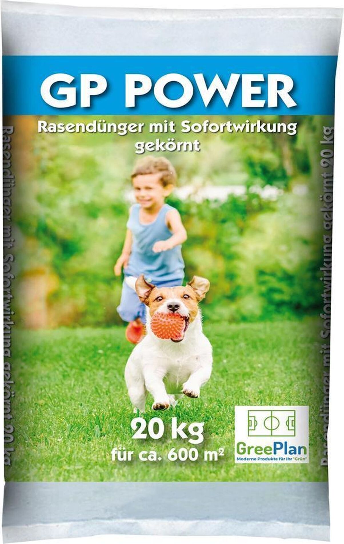 Green Plan GP Power min. Rasendünger mit Sofortwirkung 20kg Sack 600 m² NPK-Dünger 12+5+5(+3) 812