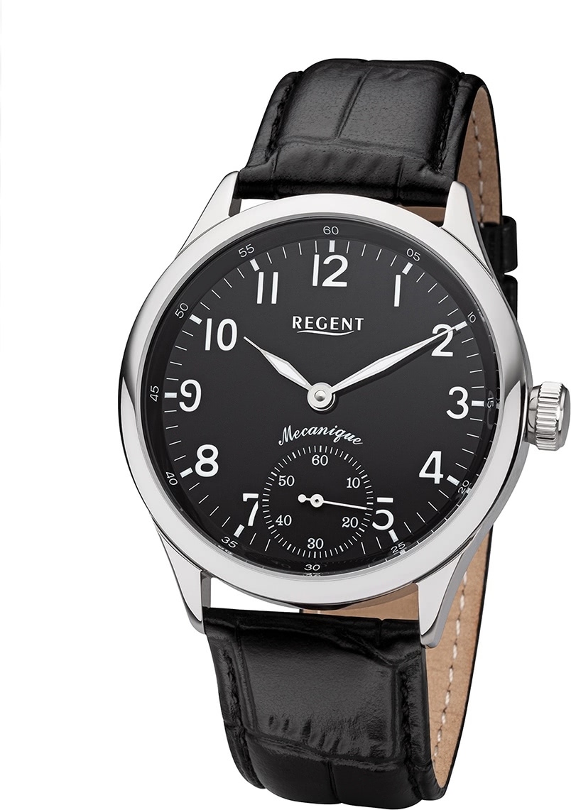 Regent Herren Uhr Lederarmband GM-2119 Lederband Armbanduhr Analog schwarz URGM2119