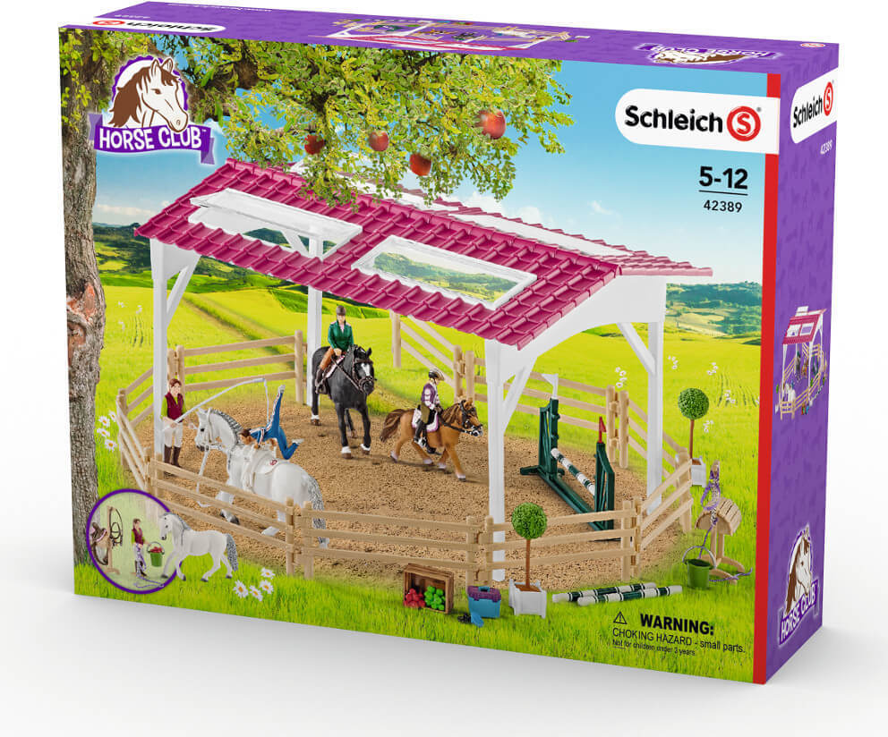 Schleich - Tierfiguren, Reitschule mit Reiterinnen und Pferden; 42389