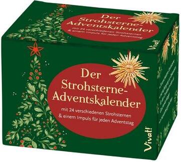 Adventný kalendár so slamenými hviezdami