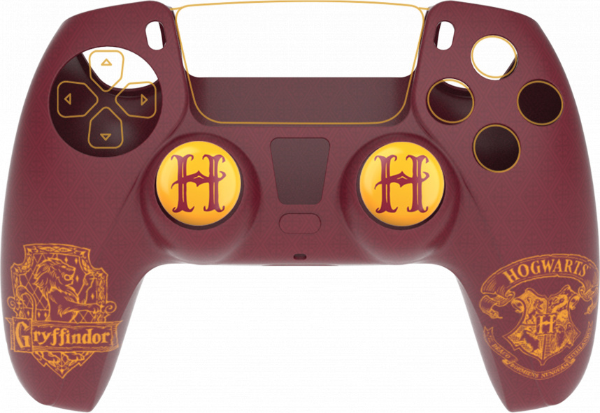 Ochranná sada na DualSense Harry Potter - Gryffindor (Silikónový obal + čiapočky na páčky)