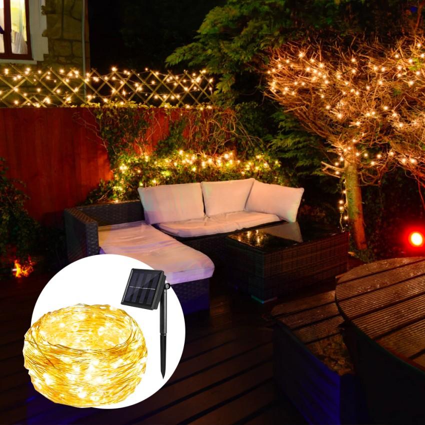 EcoXmas Lichterkette Solar 200 LED Weihnachten Garten, Balkon, Party NestX