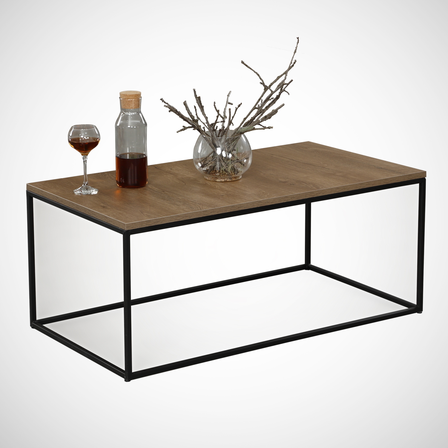 Skye Decor, Cosco - Caucasian Oak, Couchtisch, Kaukasische Eiche, 100 % MELAMINBESCHICHTETE SPANPLATTEN, 95 x 55 x 43 cm 801CMY2855
