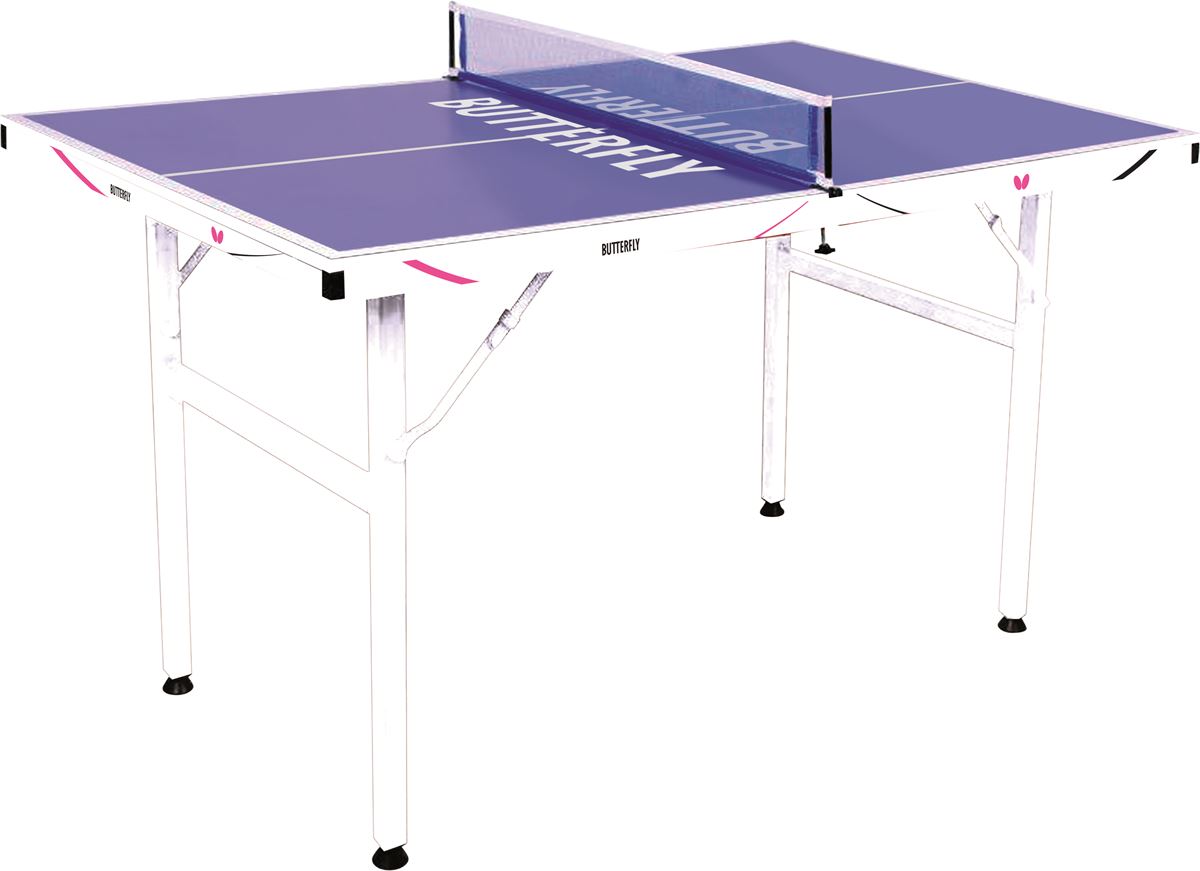 Butterfly Tischtennisplatte Midi Tischtennis Tisch Platte Indoor mit Tischtennisnetz blau 85171